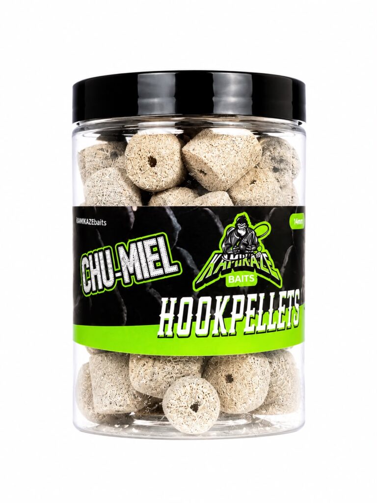 Bote de Hook Pellets Chu-Miel 14 mm Kamikaze Baits para pesca de carpas