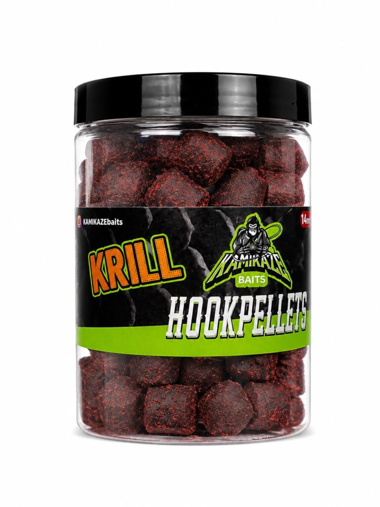 Bote de Hook Pellets Krill 14 mm Kamikaze Baits para pesca de carpas