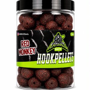 Bote de Hook Pellets Red Monkey 14 mm Kamikaze Baits para pesca de carpas